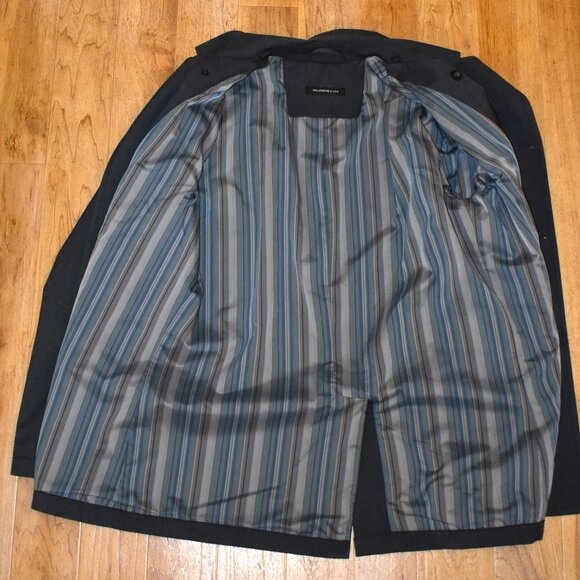 John Varvatos Gray Double Breasted Lined Pea Coat Sz 40R - Picture 4 of 9